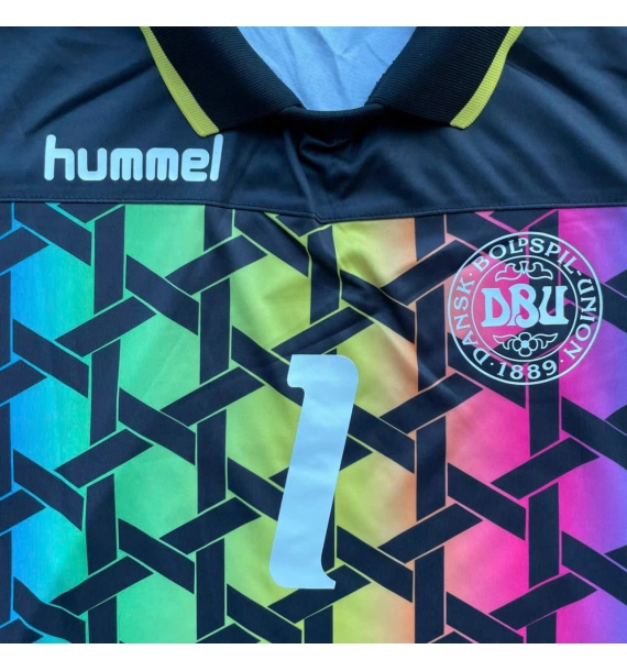 [Có chữ ký] Áo đấu có chữ ký của Schmeichel Đan Mạch năm 199