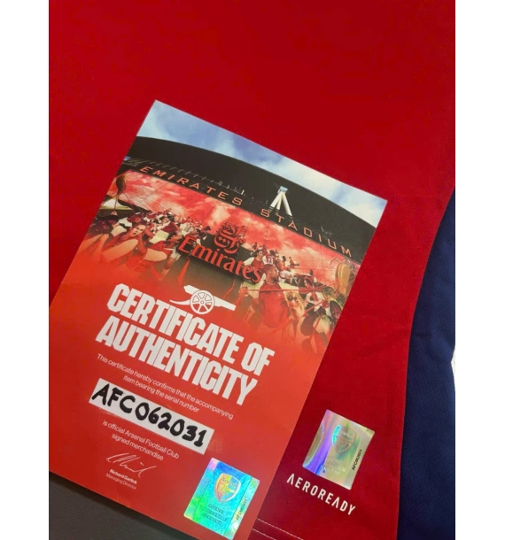 Áo đấu Arsenal mùa giải 2024-25 có chữ ký của toàn đội (Champions League)