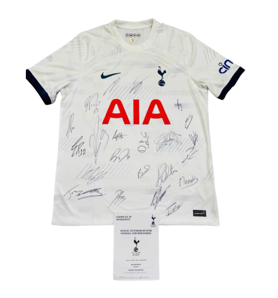 Áo đấu Tottenham Hotspur mùa giải 2023-2024 có chữ ký của toàn đội