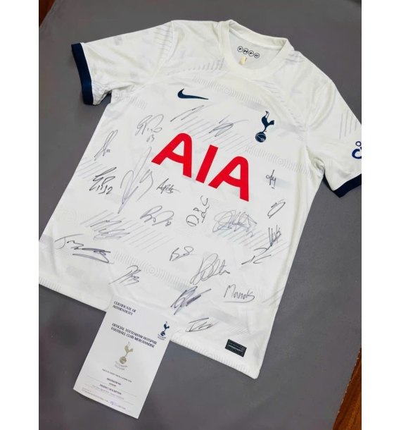 Áo đấu Tottenham Hotspur mùa giải 2023-2024 có chữ ký của toàn đội